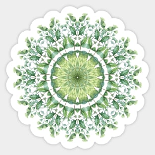 Summer Green Leaf Mandala Sticker